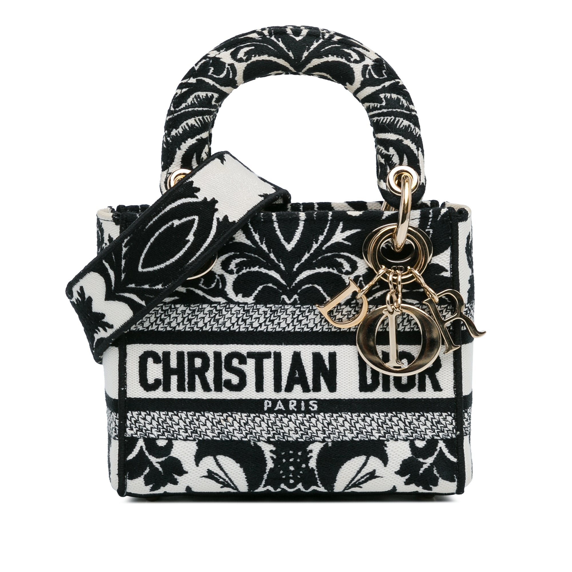 Dior Mini Embroidered Canvas Lady D-Lite