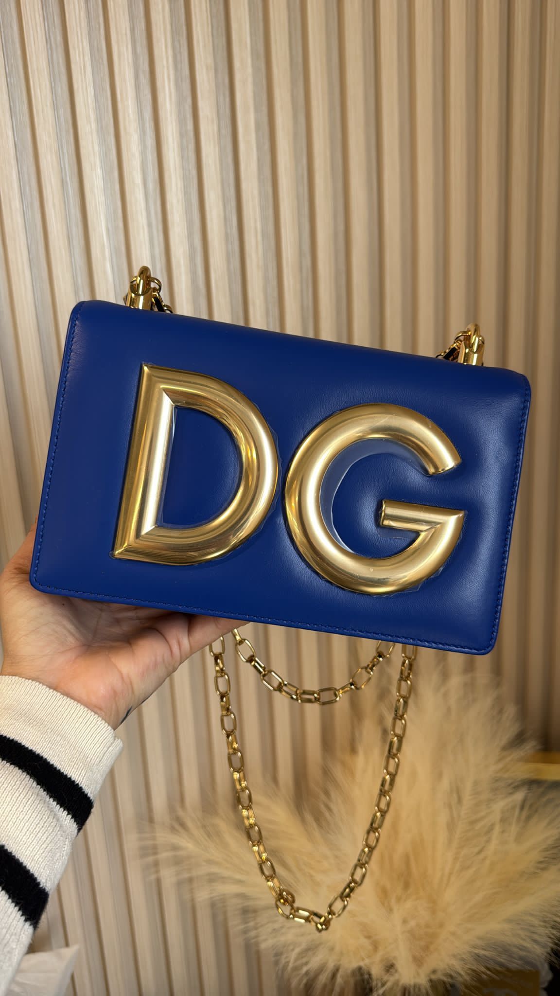New Dolce & Gabbana DG Girls leather crossbody bag blue