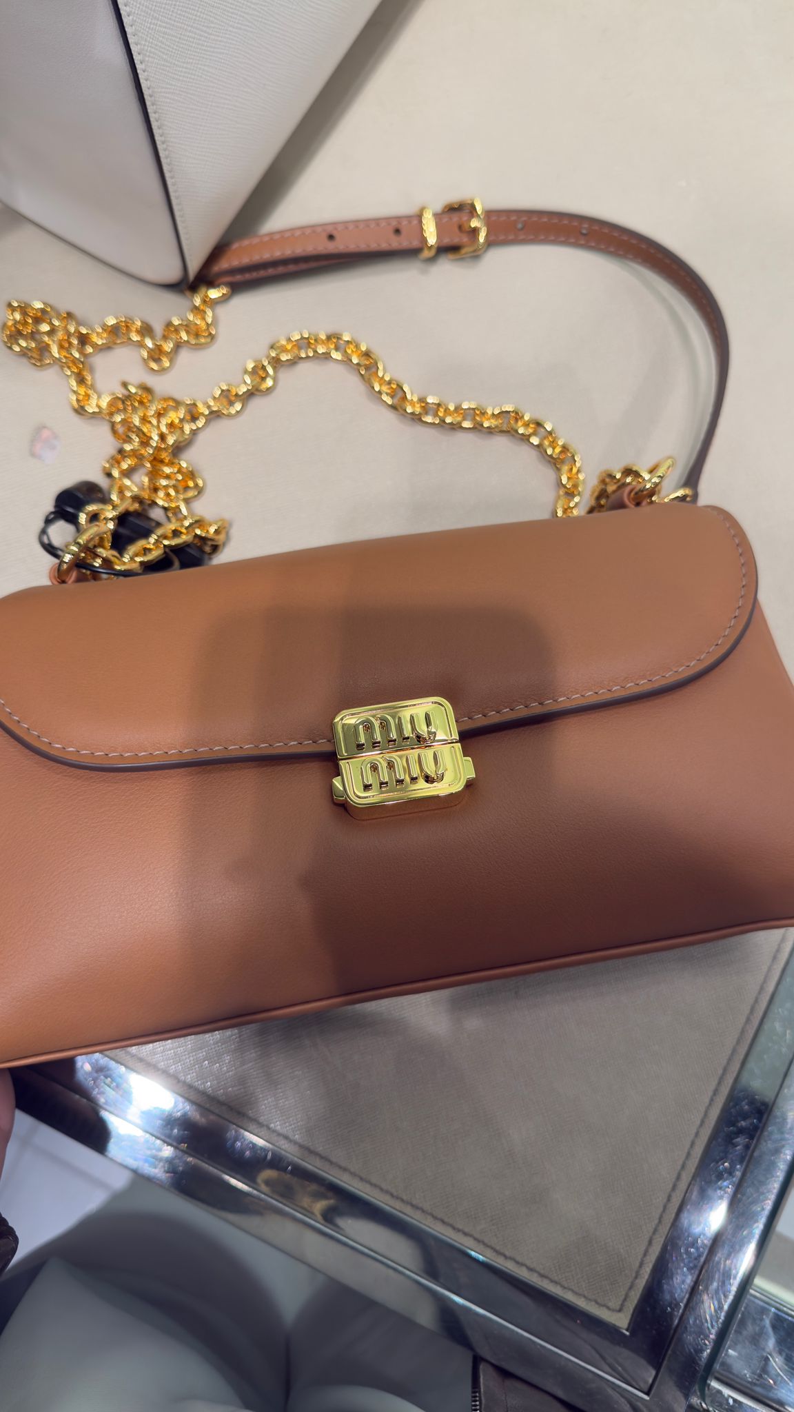 New Miu Miu Leather Shoulder Bag