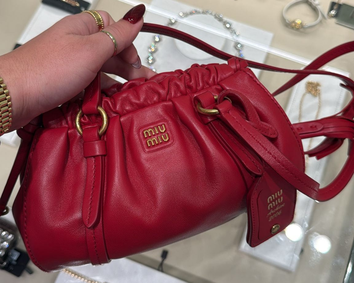 New Miu Miu handbag Red in Leather
