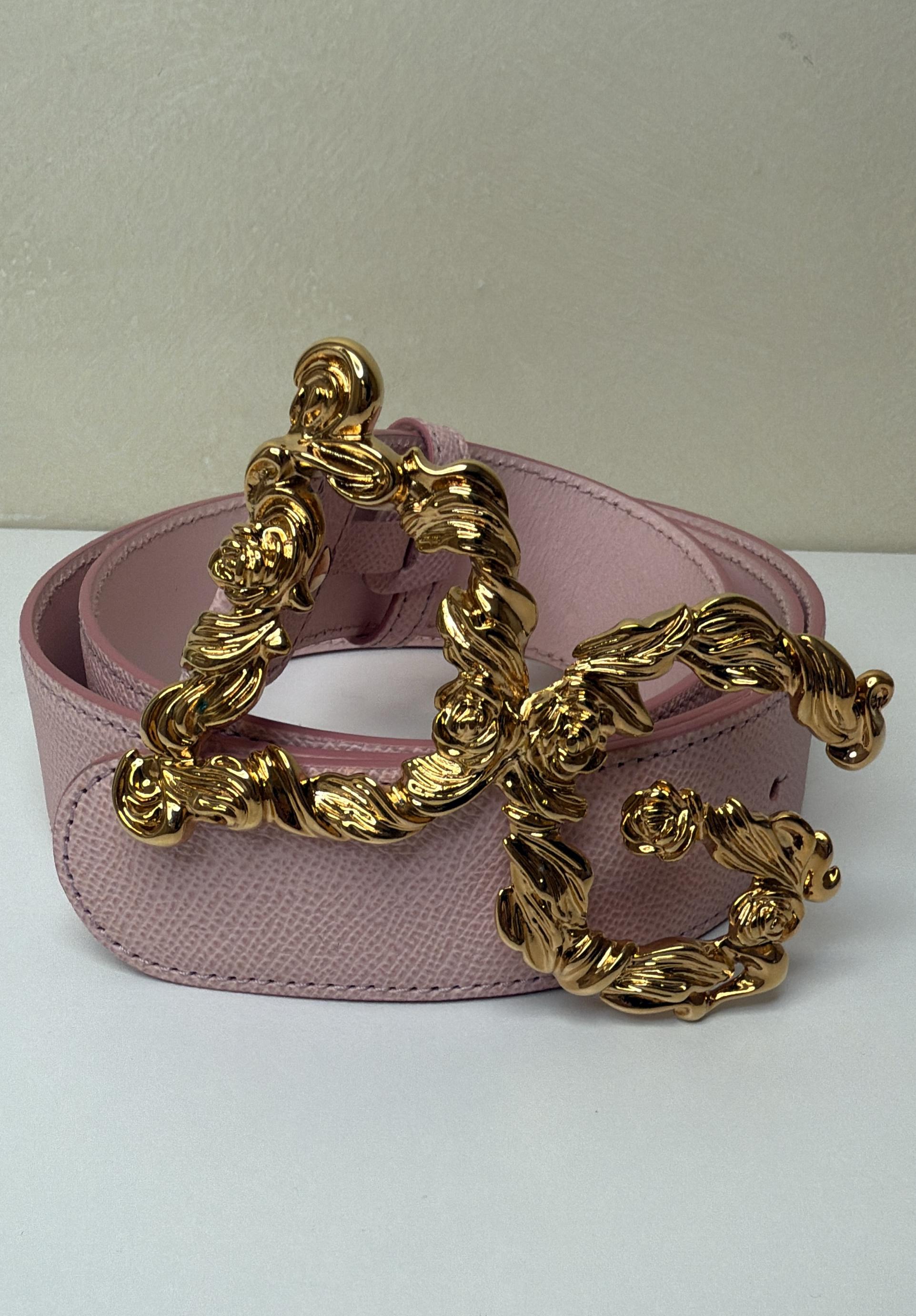 New Dolce & Gabbana Leather rose belt