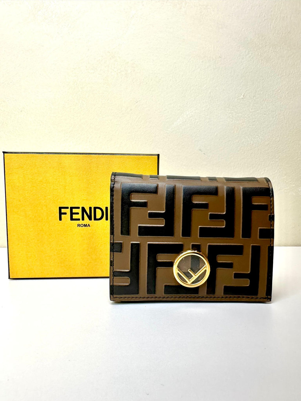 New Fendi Zucca FF Logo Wallet