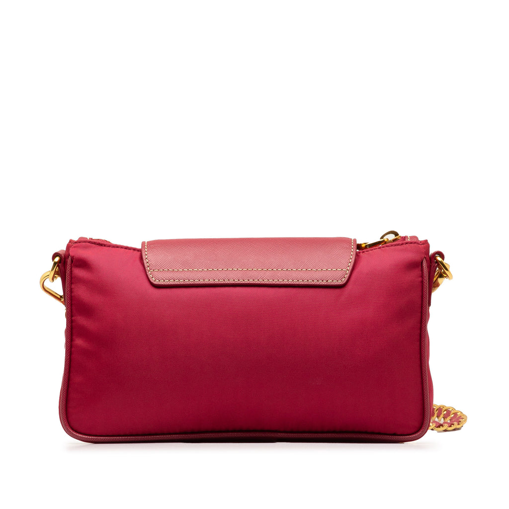 Prada Tessuto Nylon Saffiano Small Flap Crossbody