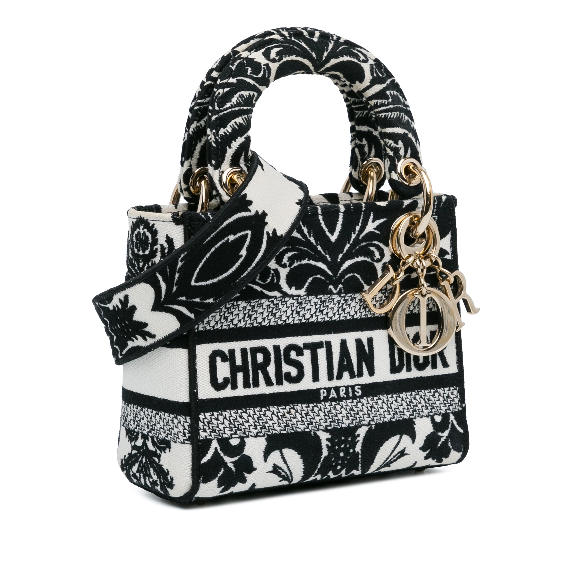 Dior Mini Embroidered Canvas Lady D-Lite