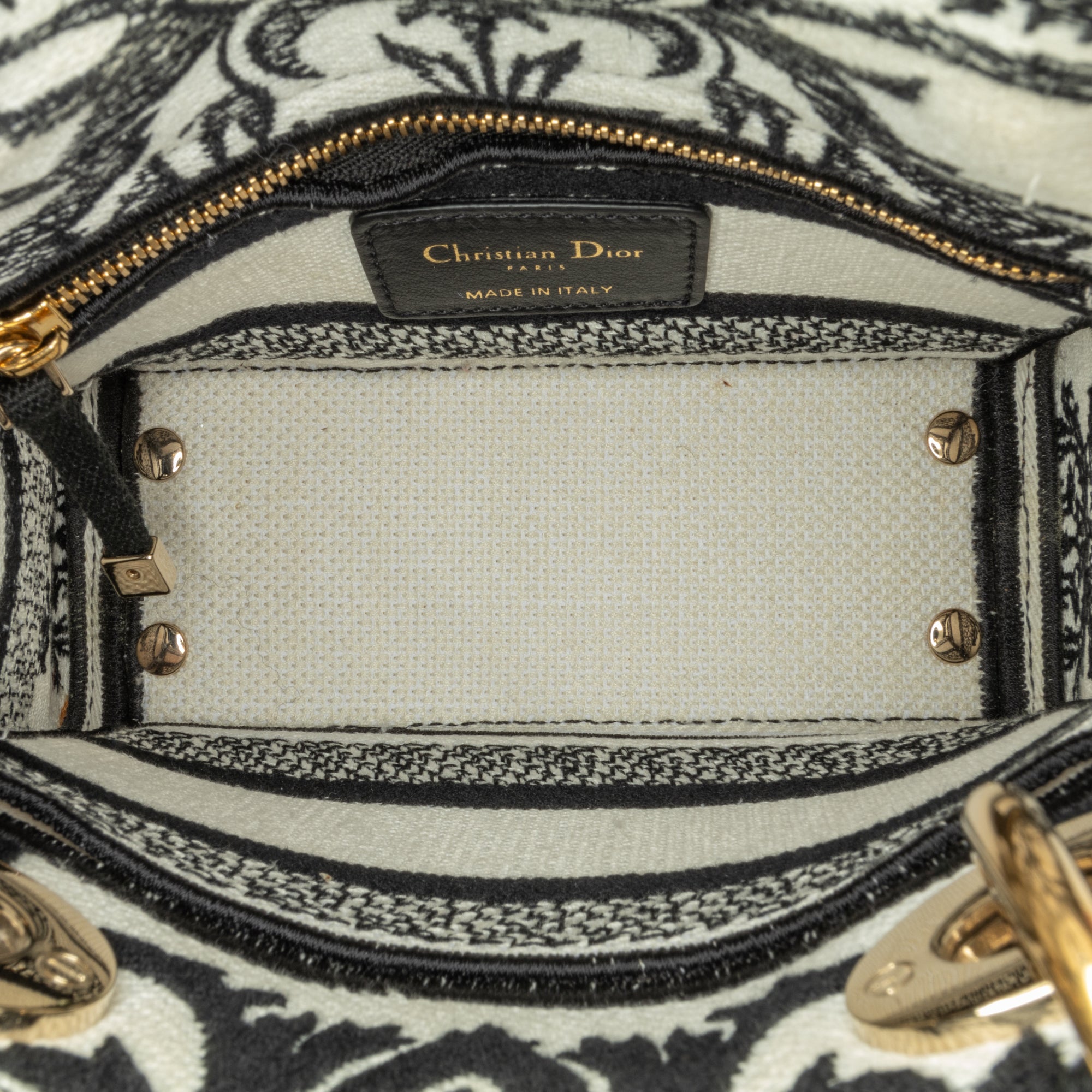 Dior Mini Embroidered Canvas Lady D-Lite