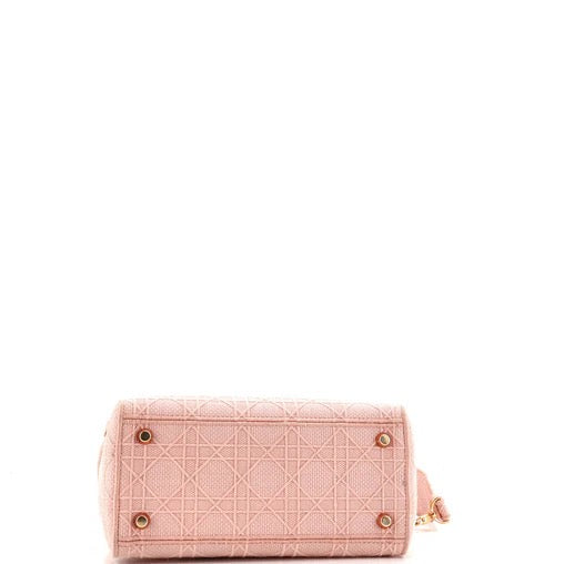 Christian Dior Lady D-Lite Bag Cannage Embroidered Canvas Medium