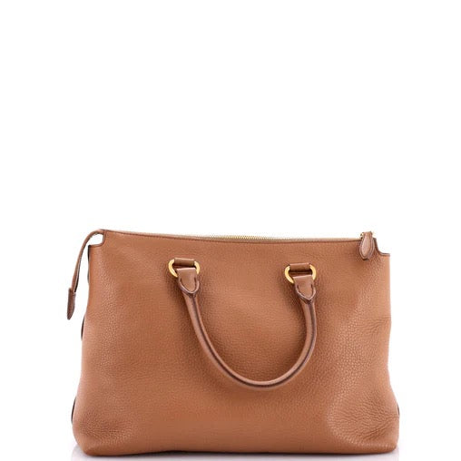 Prada Front Pocket Convertible Shopping Tote Vitello Daino Medium