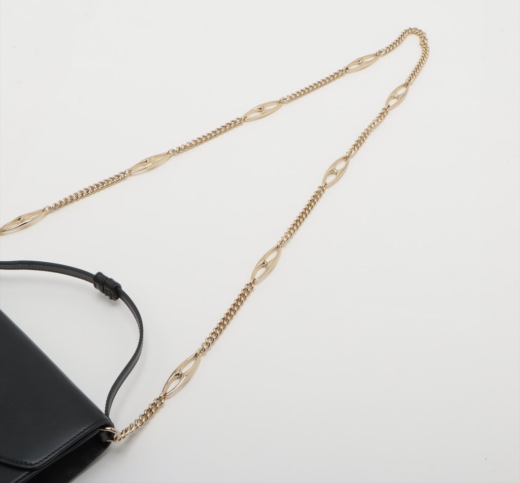 GUCCI Zumi Leather 2 Way Handbag Black