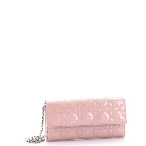 Christian Dior Lady Dior Croisiere Chain Wallet Cannage Quilt Patent