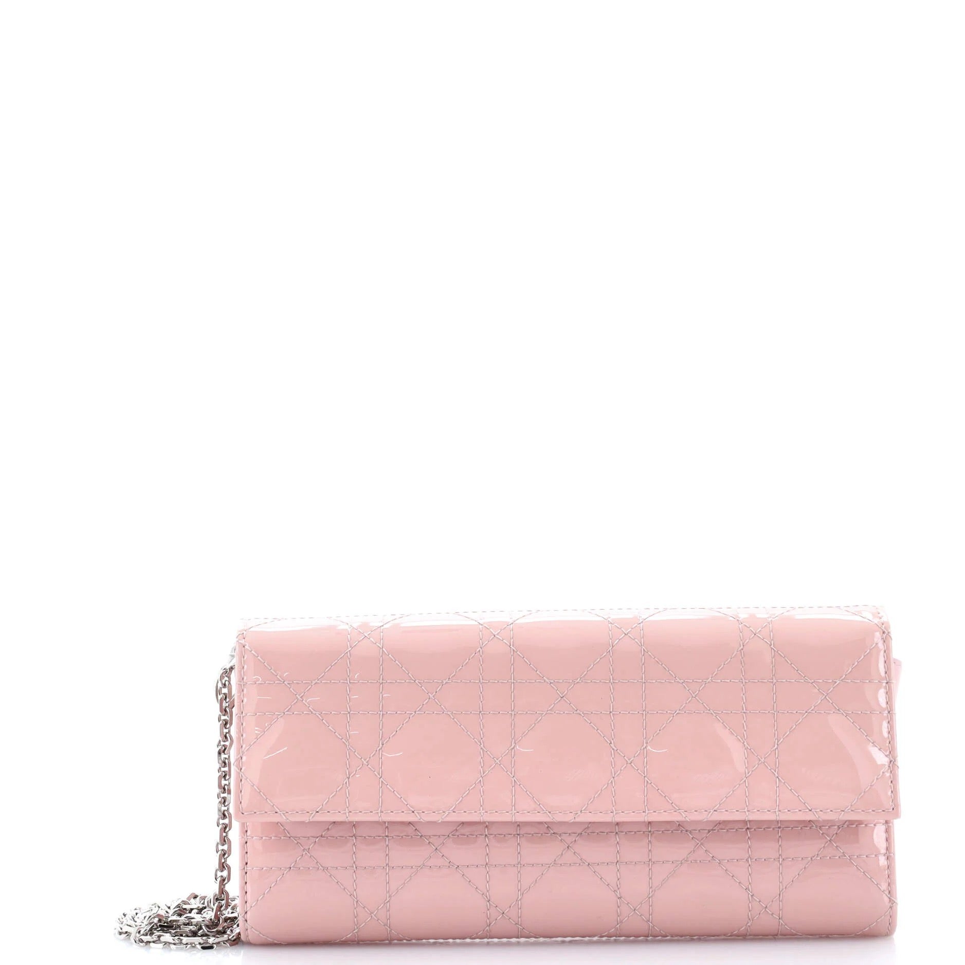 Christian Dior Lady Dior Croisiere Chain Wallet Cannage Quilt Patent