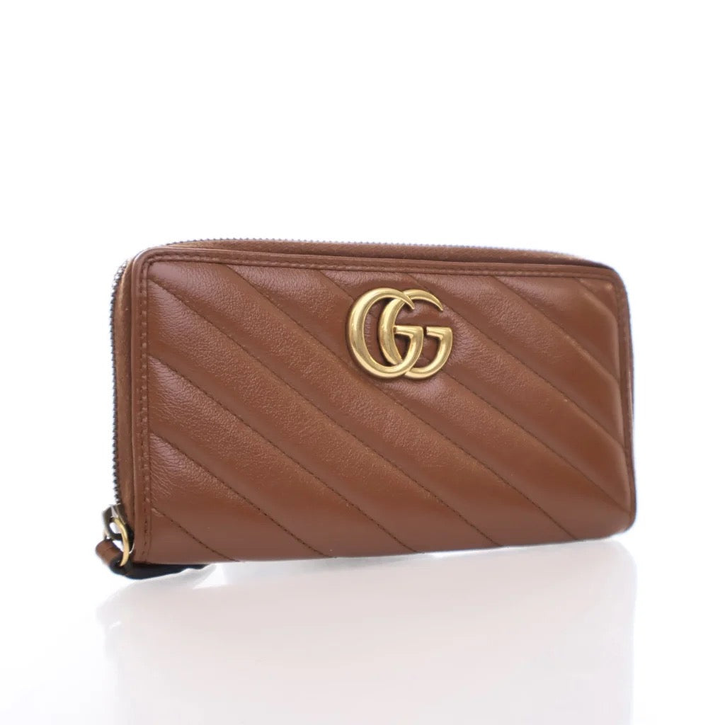 Gucci Marmont Zippy Wallet Brown