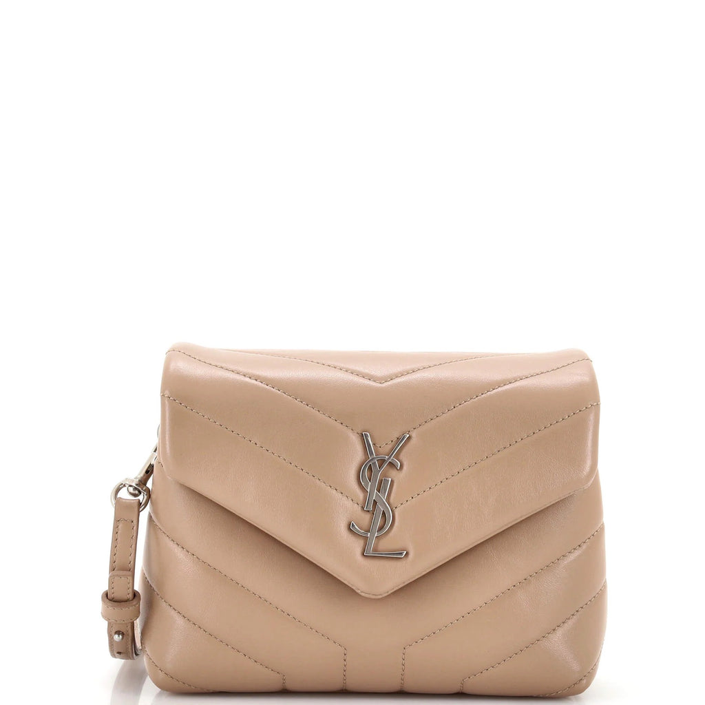 Saint Laurent Calfskin Y Quilted Monogram Toy Loulou Crossbody Bag