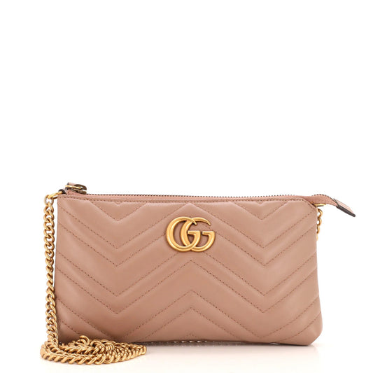 Gucci GG Marmont Chain Shoulder Bag Matelasse Leather Mini