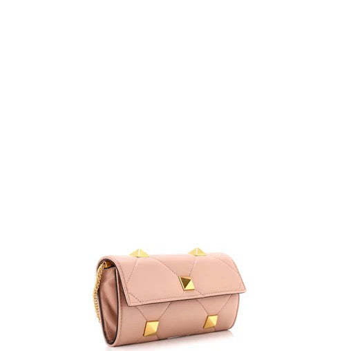 Valentino Garavani Roman Stud Wallet on Chain Quilted Leather
