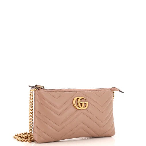 Gucci GG Marmont Chain Shoulder Bag Matelasse Leather Mini