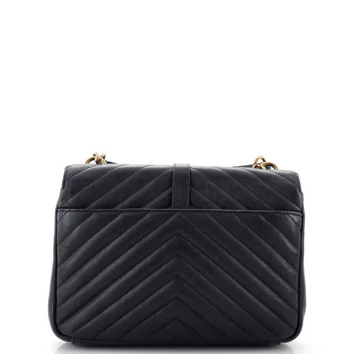 Saint Laurent Classic Monogram College Bag Matelasse Chevron Leather Medium