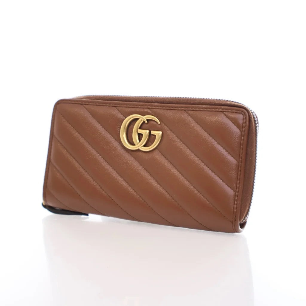 Gucci Marmont Zippy Wallet Brown