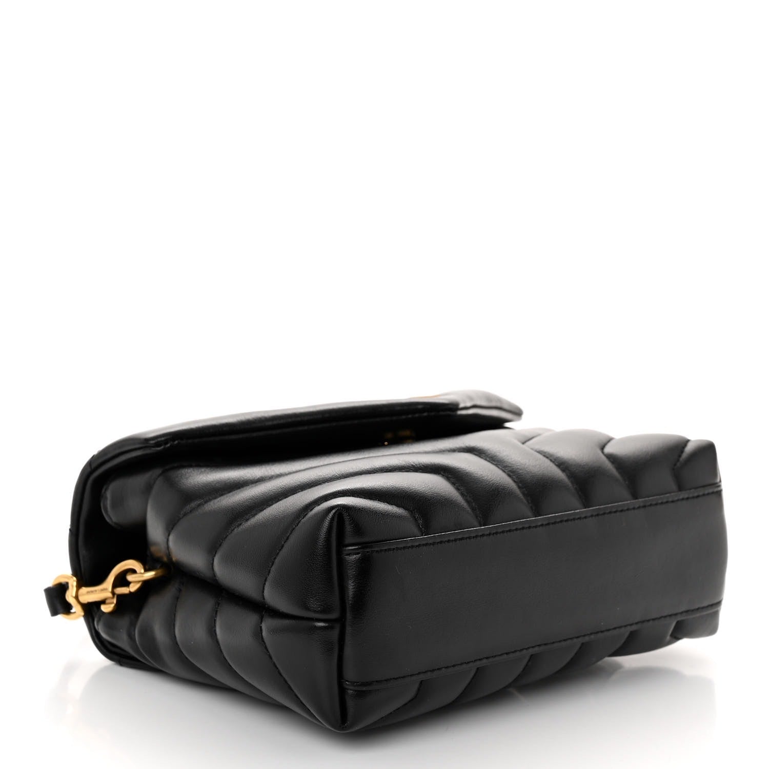 Saint Laurent Calfskin Y Quilted Monogram Toy Loulou Crossbody Bag Black