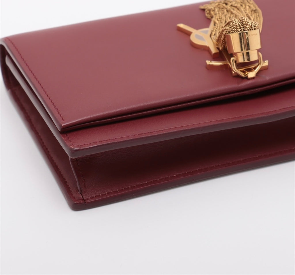 SAINT LAURENT  Smooth Calfskin Classic Monogram Kate Tassel Chain Wallet