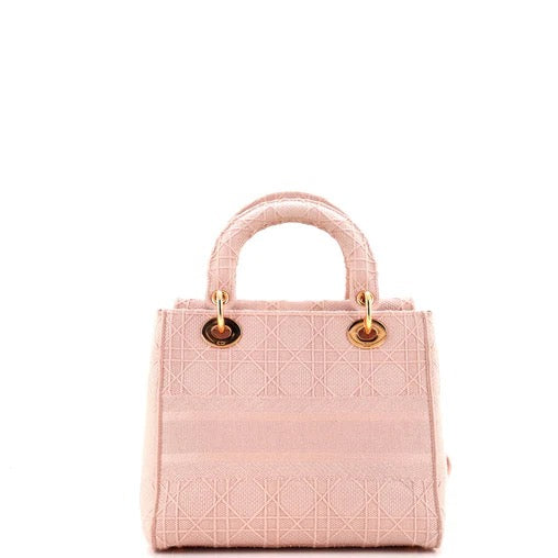 Christian Dior Lady D-Lite Bag Cannage Embroidered Canvas Medium
