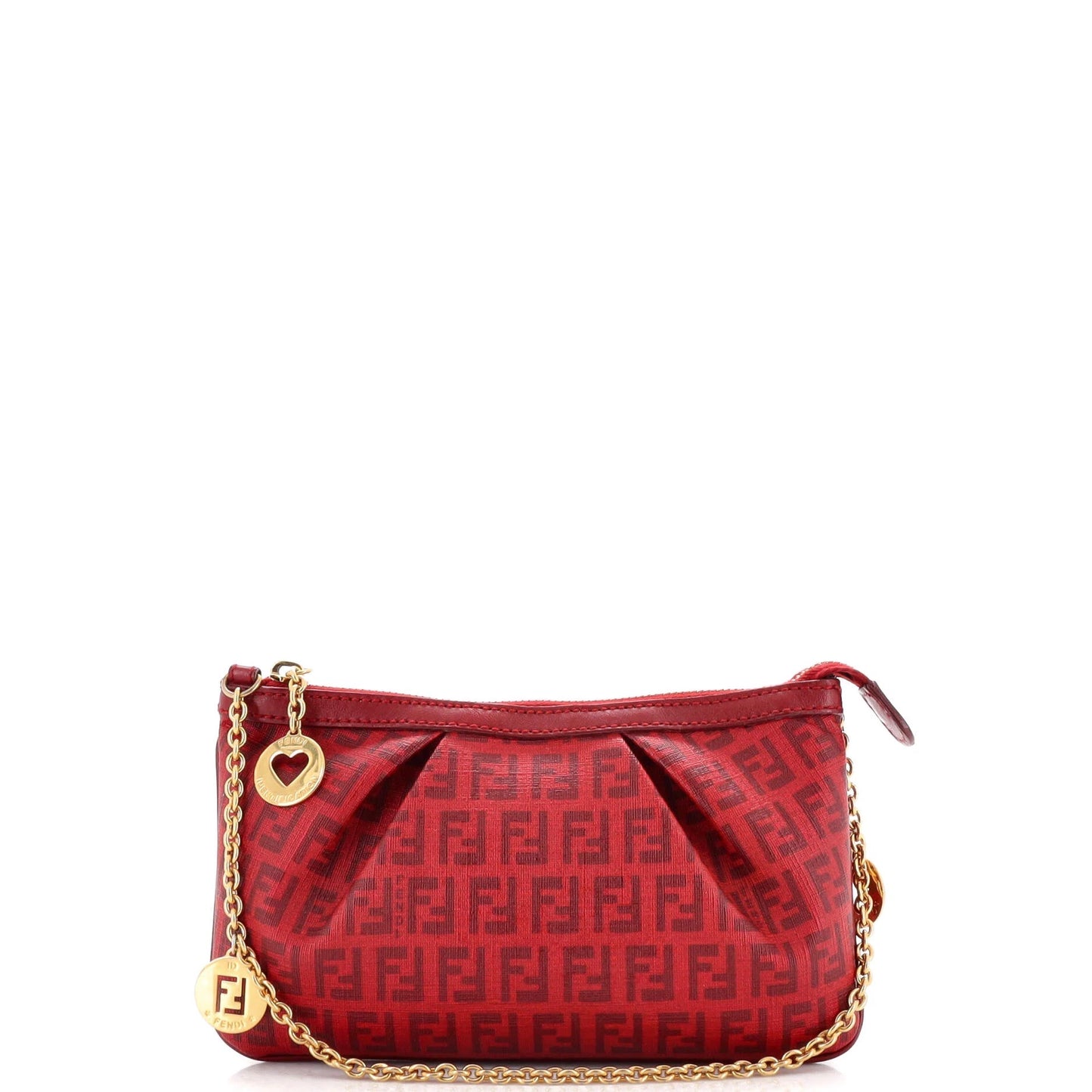 Fendi Chain Pochette Zucchino Coated Canvas