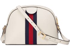 New Gucci White Leather Small Ophidia Shoulder Bag