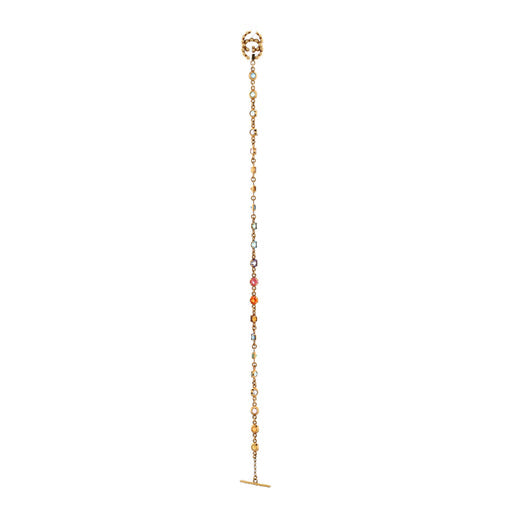 Gucci GG Running Chain Toggle Bracelet 18K Yellow Gold with Topaz, Quartz, Tsavorite and Sapphire
