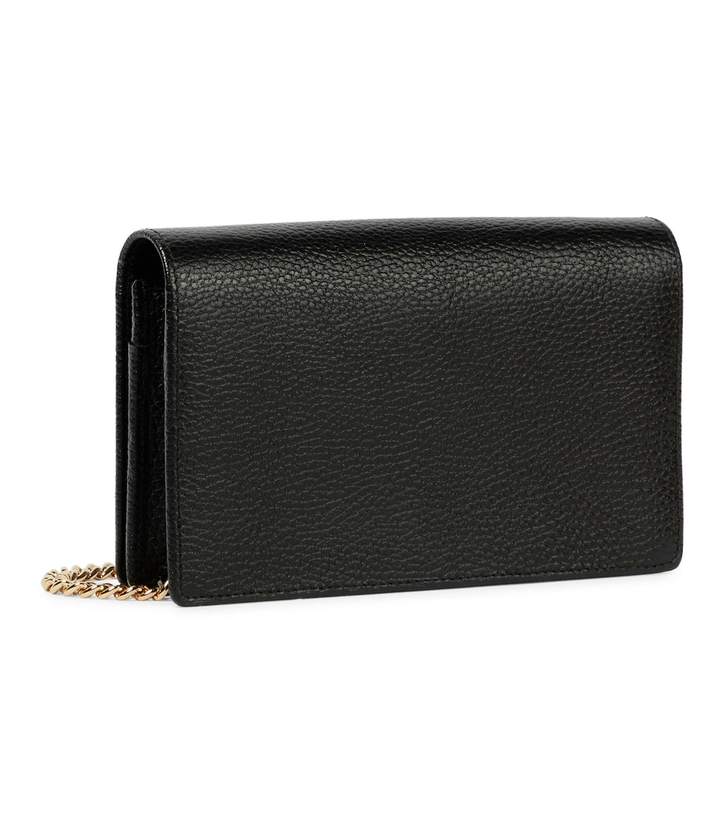 Gucci GG Marmont Leather Chain Wallet Black