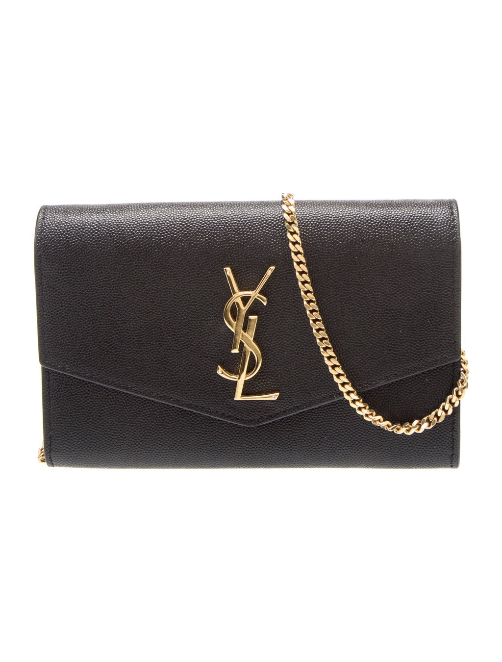Saint Laurent Paris Leather Chain Shoulder Bag Black