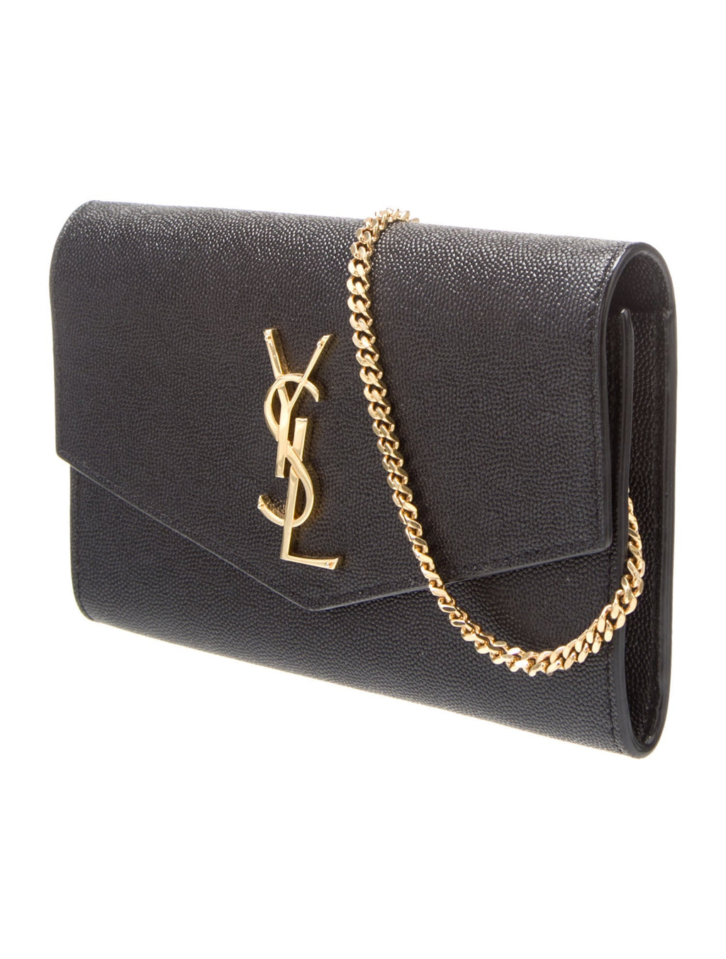 Saint Laurent Paris Leather Chain Shoulder Bag Black