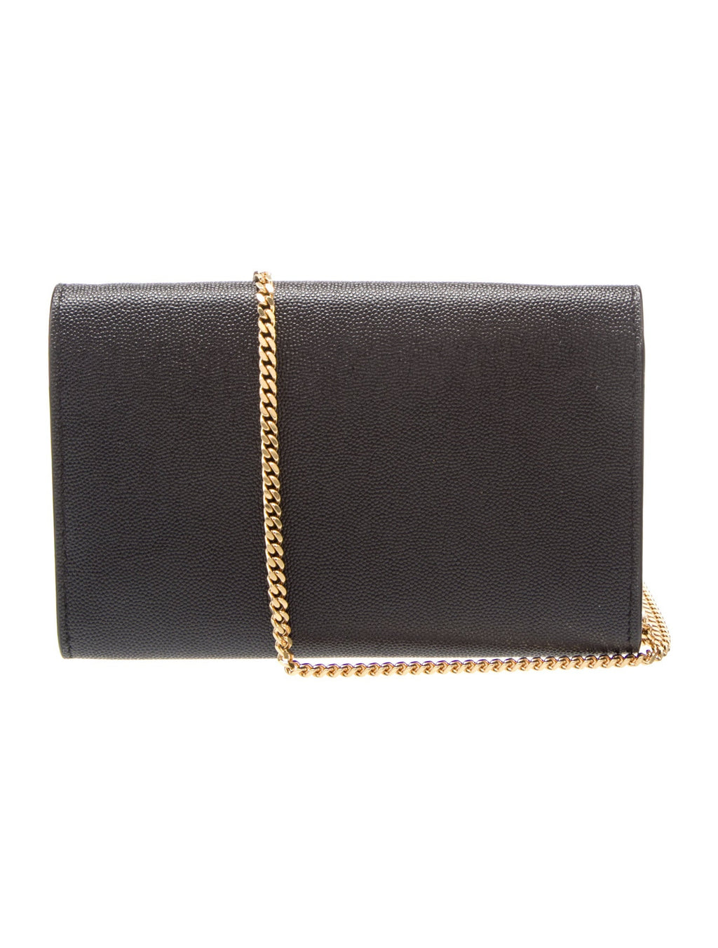 Saint Laurent Paris Leather Chain Shoulder Bag Black