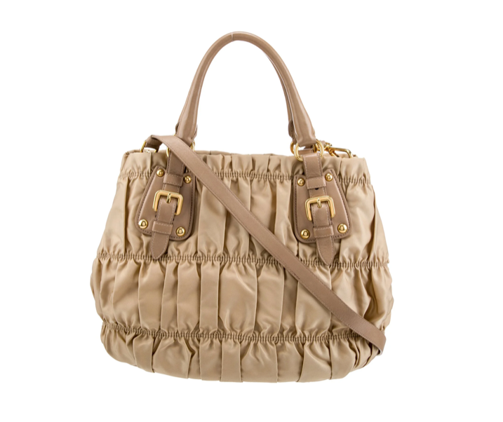 PRADA Tessuto Nylon Gaufre Tote Cammello