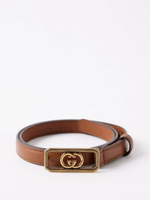 Gucci Double G Logo Skinny Belt