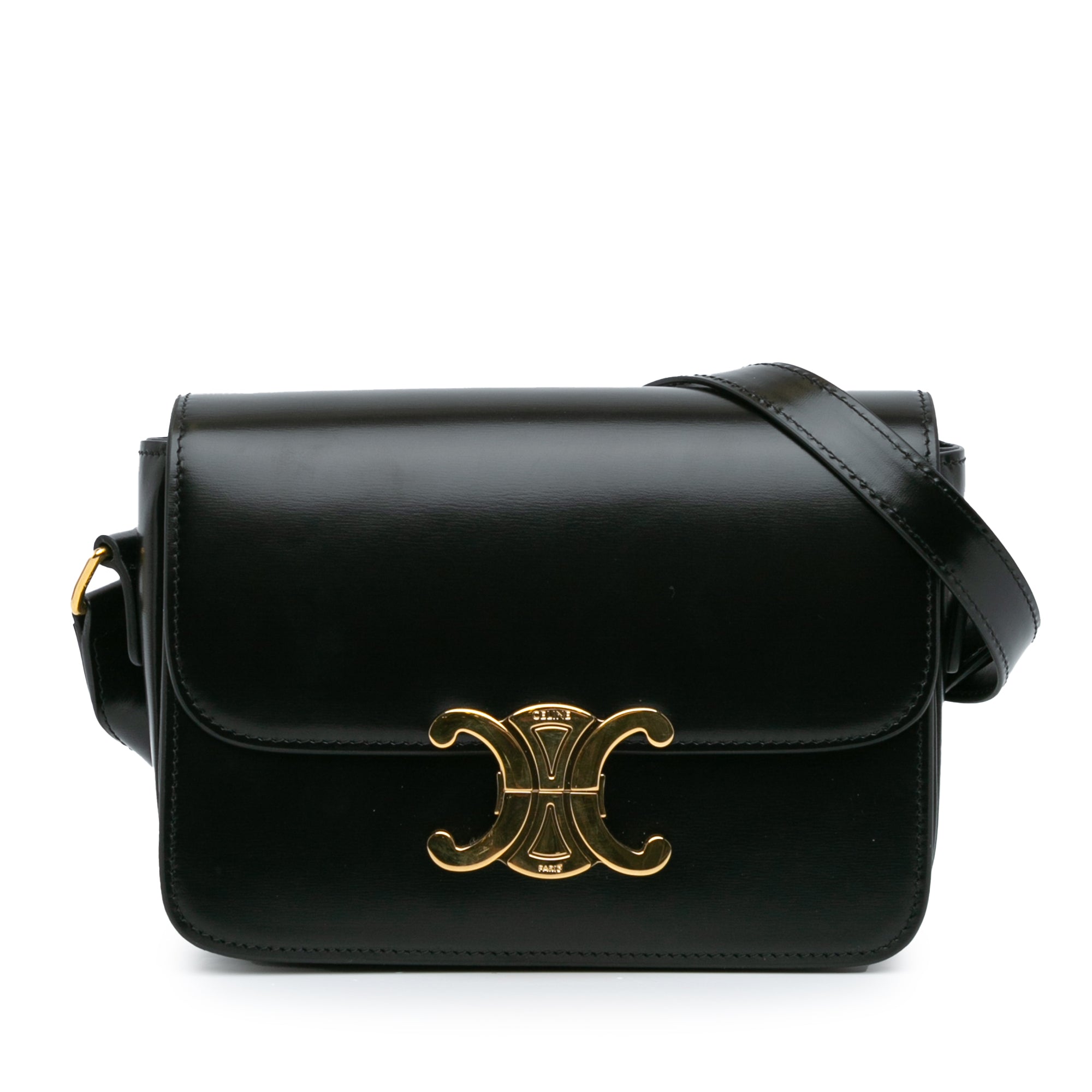 Celine Teen Shiny Calfskin Triomphe Crossbody