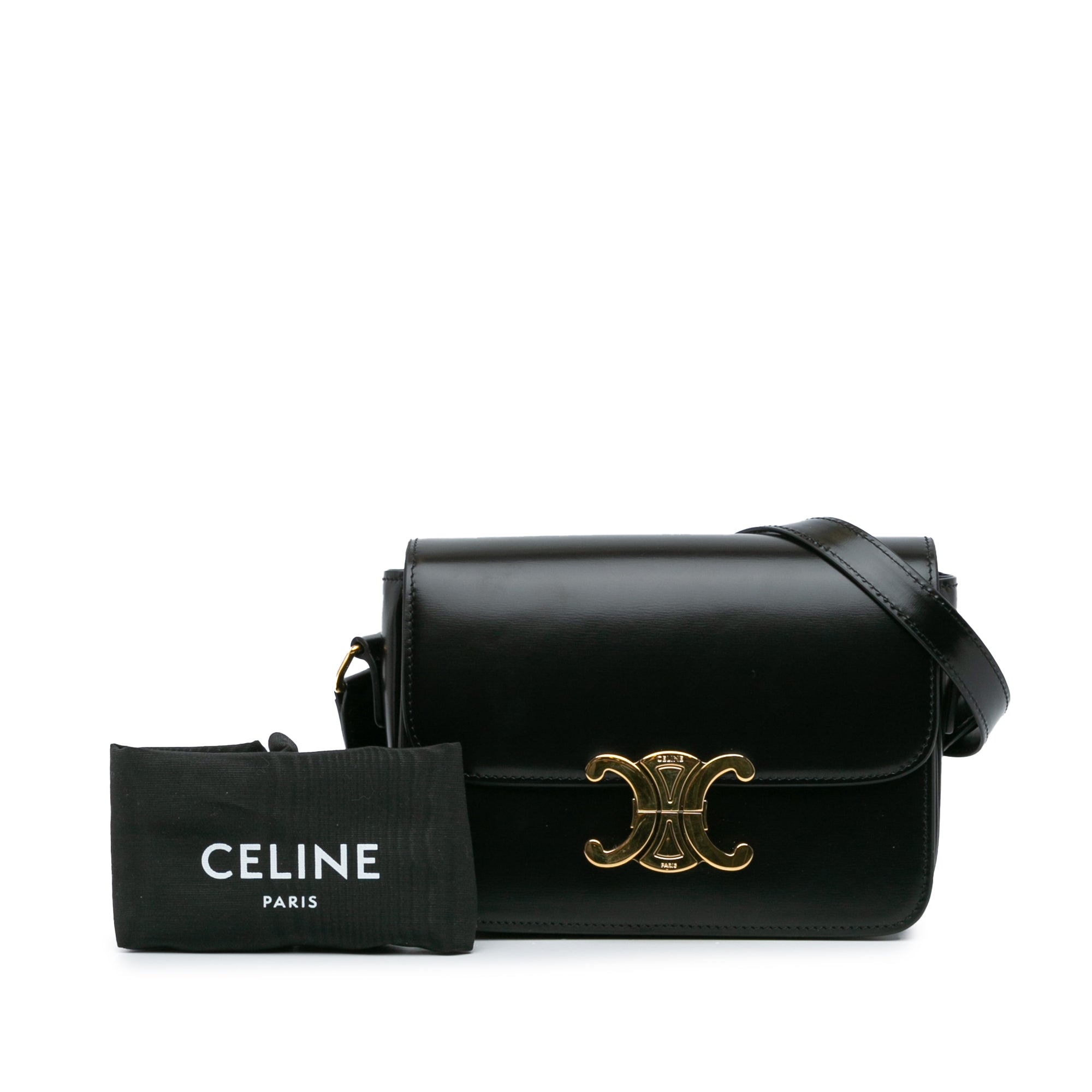 Celine Teen Shiny Calfskin Triomphe Crossbody