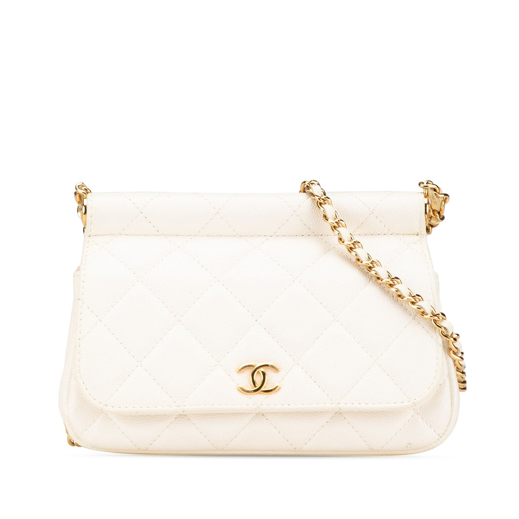 Chanel Quilted Caviar Frame Flap Clutch
