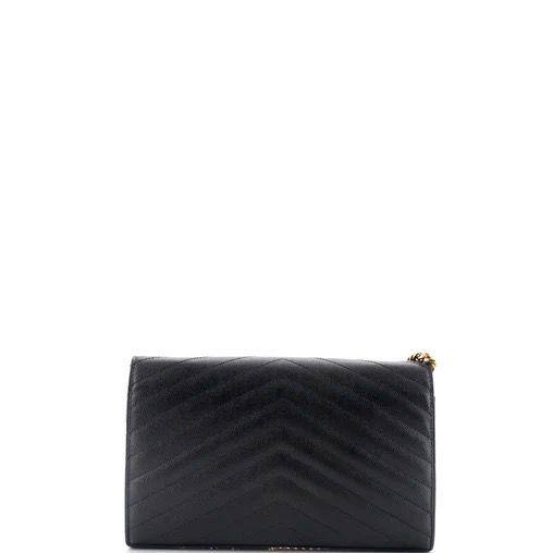 Saint Laurent Classic Monogram Wallet on Chain Matelasse Chevron Leather Medium