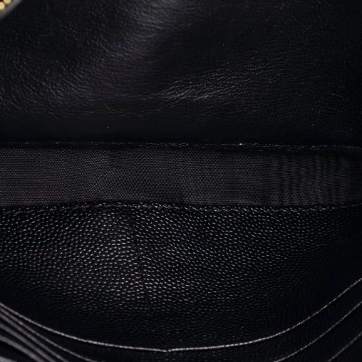 Saint Laurent Classic Monogram Wallet on Chain Matelasse Chevron Leather Medium
