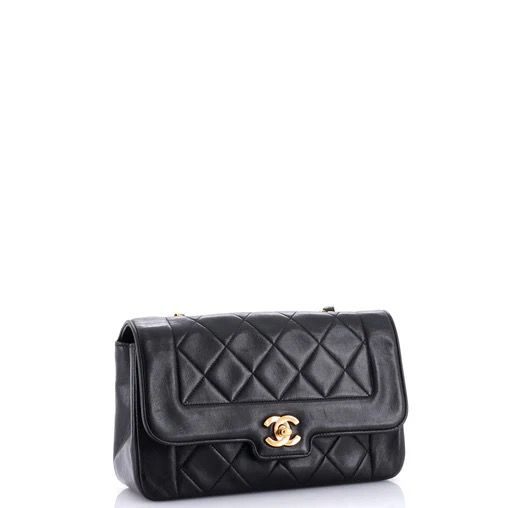 Chanel Vintage CC Chain Flap Bag Quilted Lambskin Small