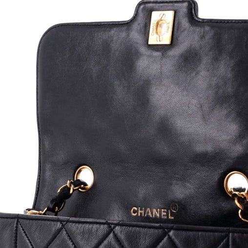 Chanel Vintage CC Chain Flap Bag Quilted Lambskin Small