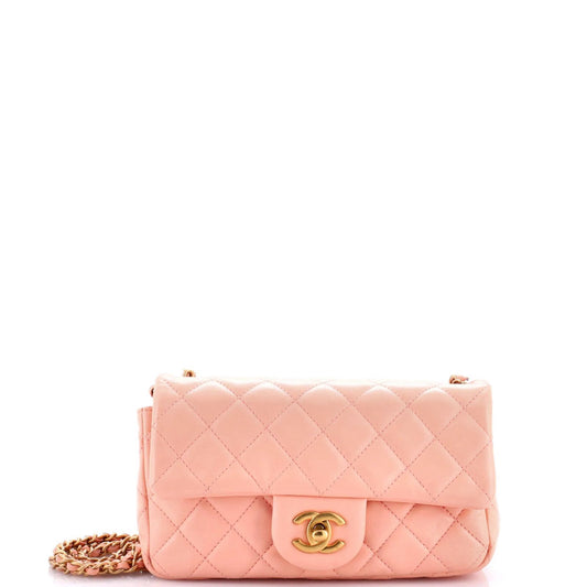 Chanel Pearl Crush Flap Bag Quilted Lambskin Mini