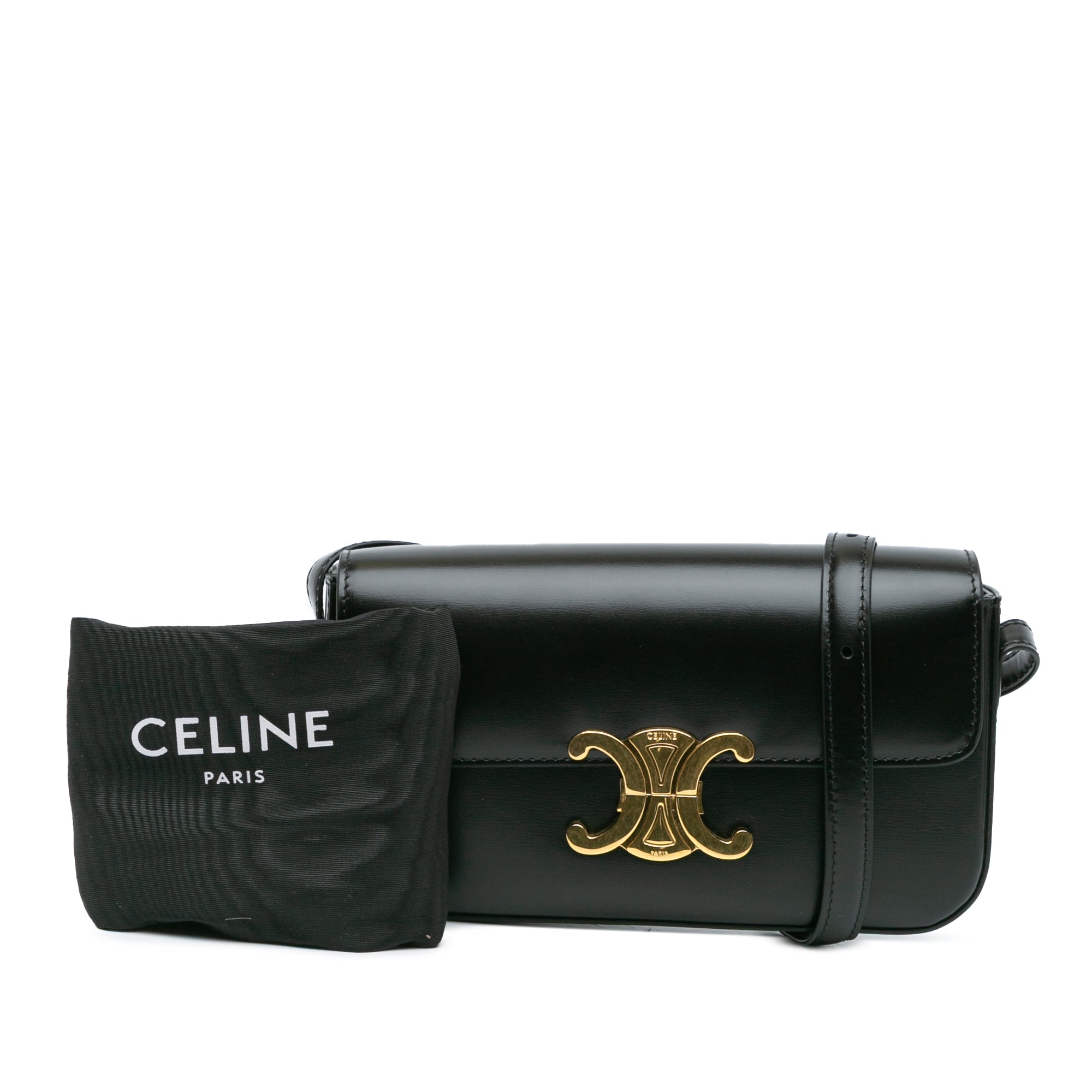 Celine Triomphe Leather Claude Shoulder Bag