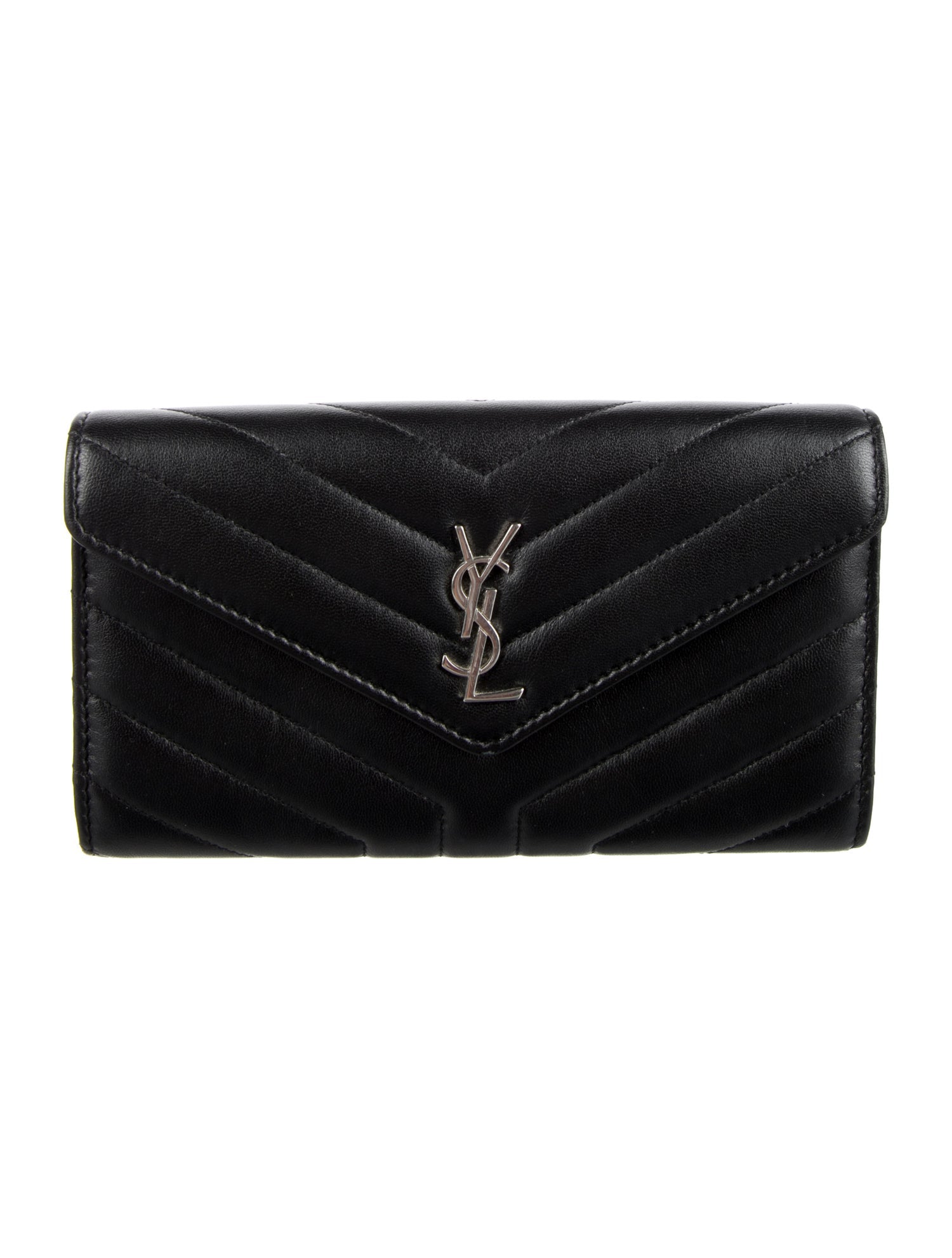 Yves Saint Laurent Quilted Pattern Leather Wallet