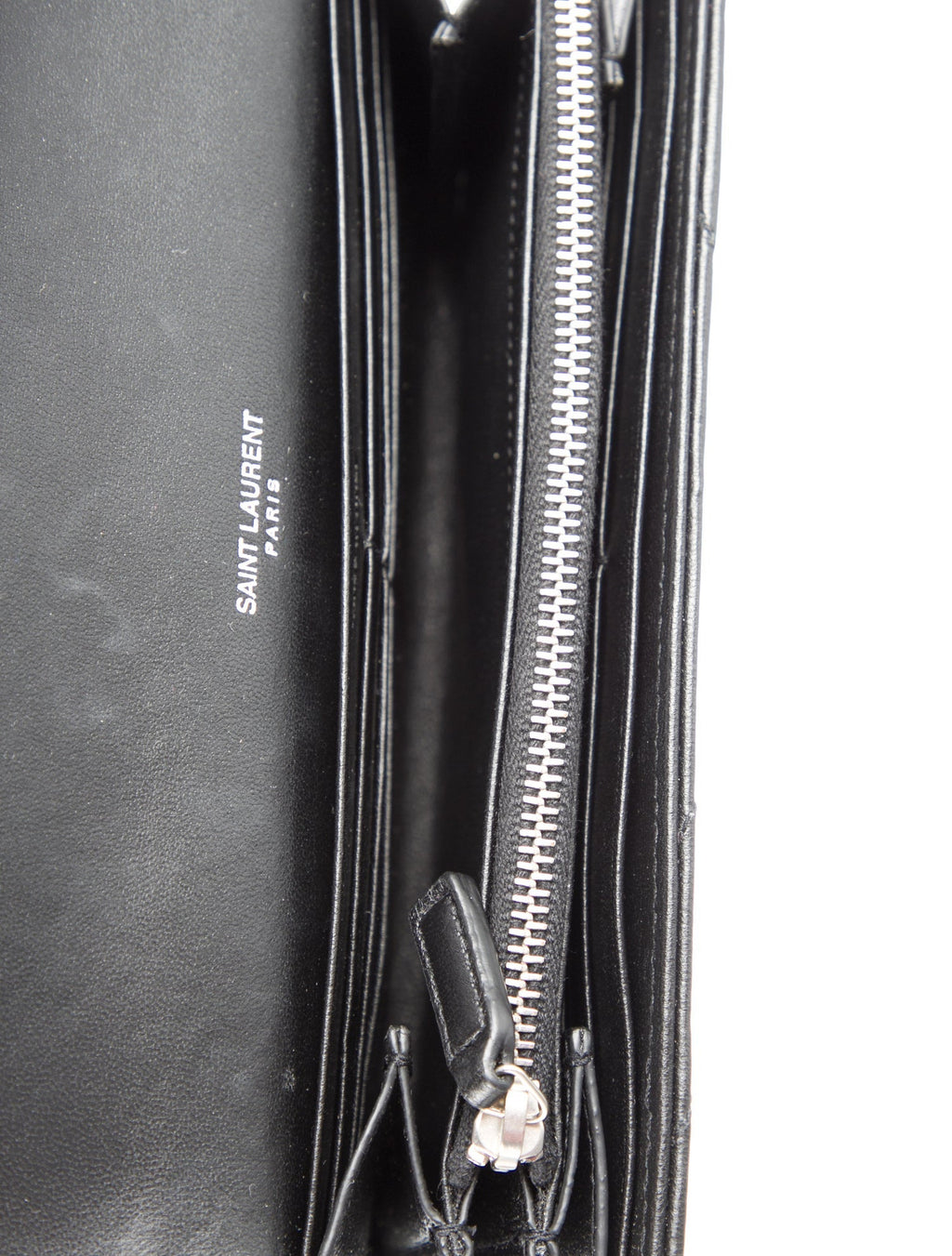 Yves Saint Laurent Quilted Pattern Leather Wallet