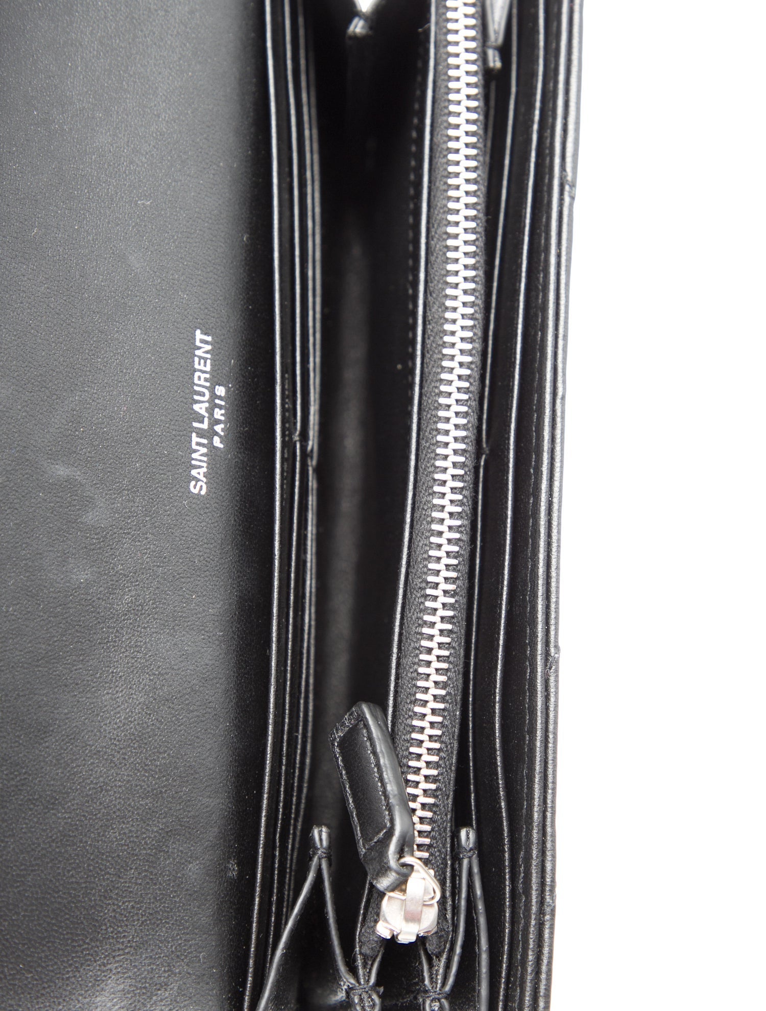 Yves Saint Laurent Quilted Pattern Leather Wallet