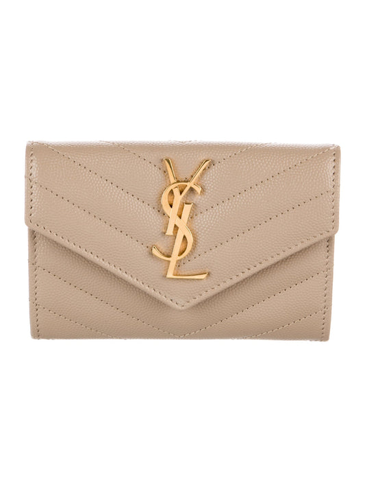Yves Saint Laurent Leather Printed Compact Wallet
