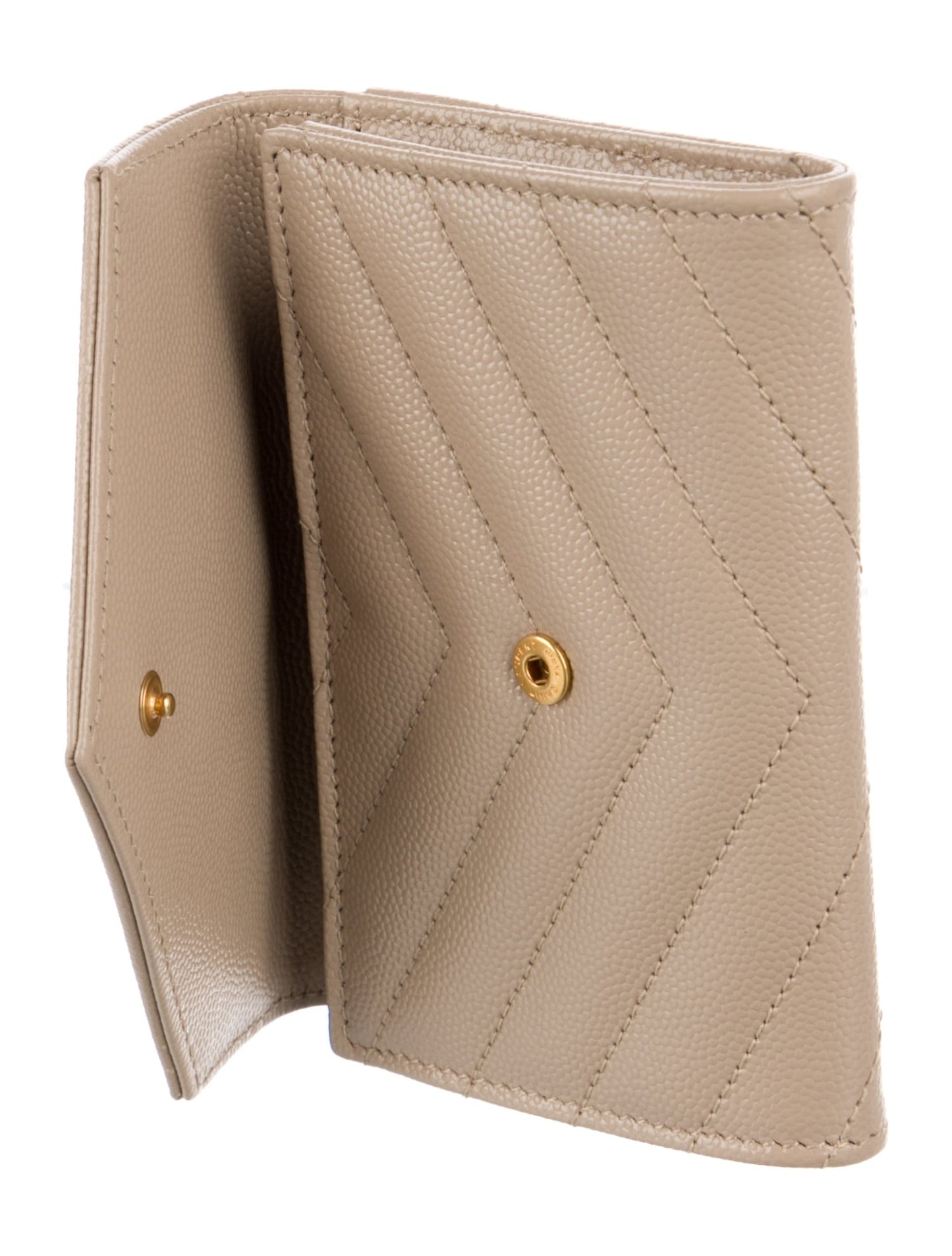Yves Saint Laurent Leather Printed Compact Wallet