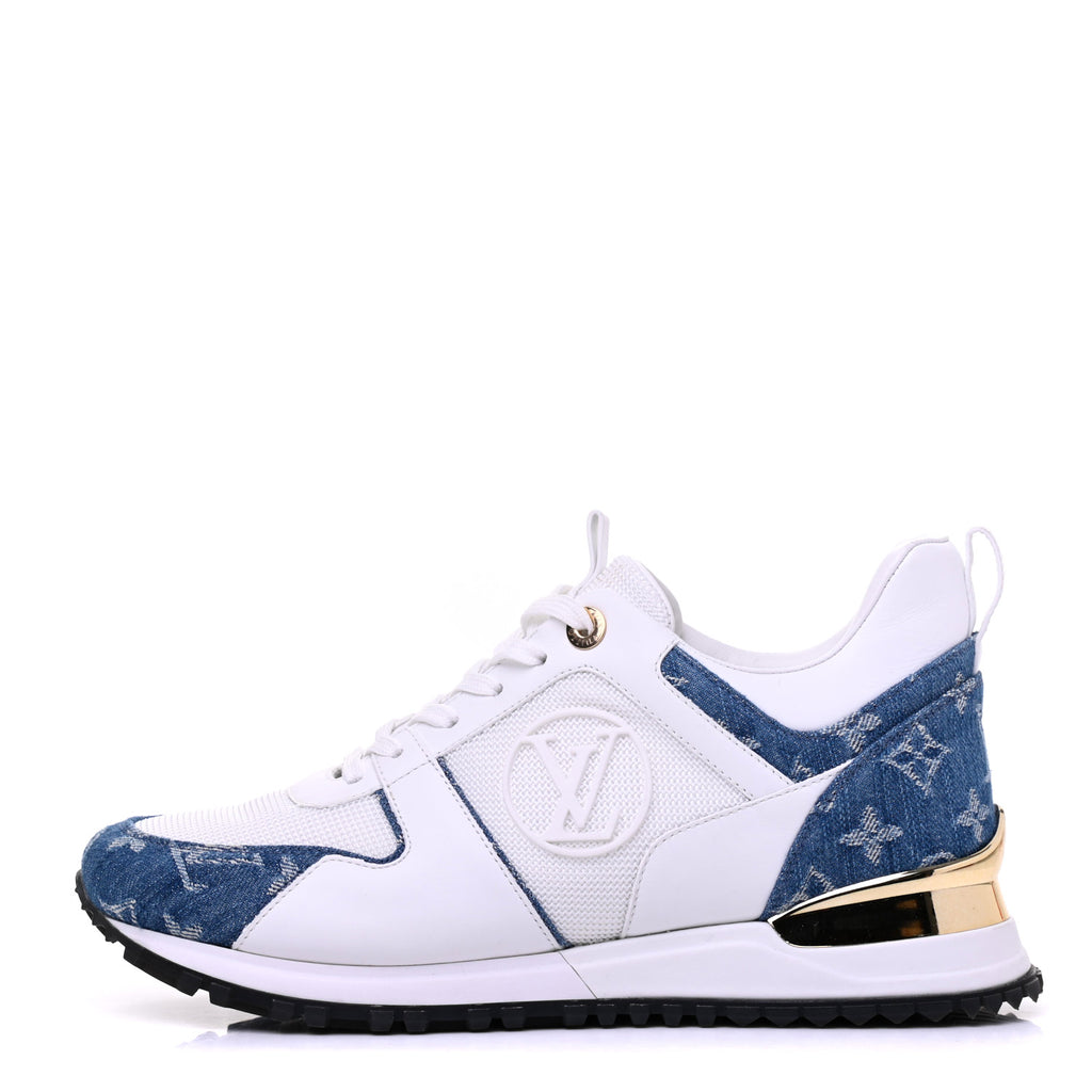 Louis Vuitton  Calfskin Monogram Denim Run Away Sneakers