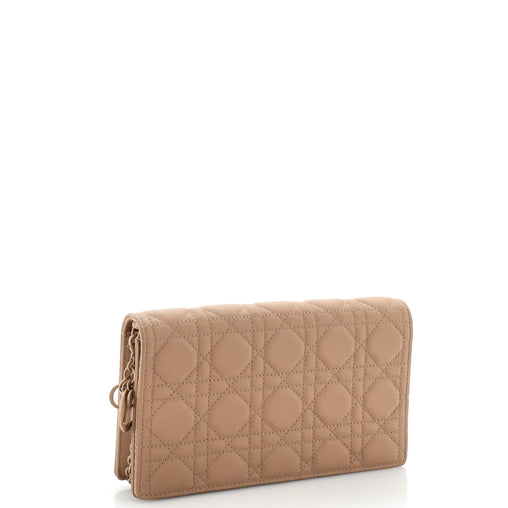 Christian Dior Ultra Matte Lady Dior Wallet on Chain Pouch Cannage Quilt Calfskin Long