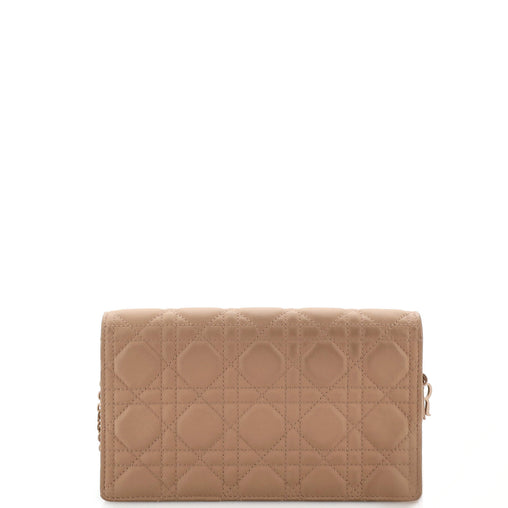 Christian Dior Ultra Matte Lady Dior Wallet on Chain Pouch Cannage Quilt Calfskin Long